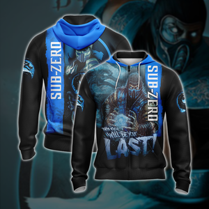 Mortal Kombat Sub Zero This Time Will Be Your Last Unisex 3D Zip Up Hoodie