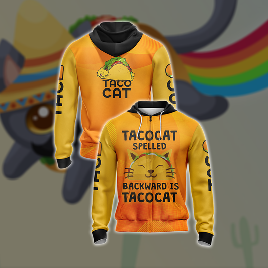 Tacocat Speeled Backward Is Tacocat Unisex Zip Up Hoodie 4XL