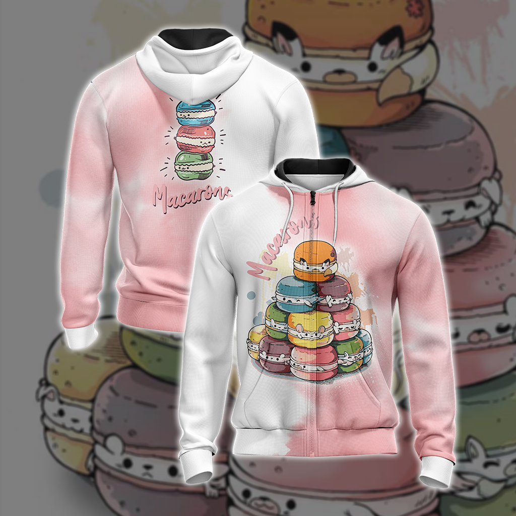 Macarons Unisex Zip Up Hoodie 4XL