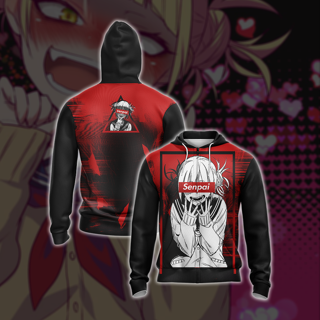 Japanese Girl Senpai Zip Up Hoodie 4XL