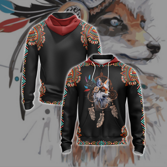 Fox Zip Up Hoodie 4XL