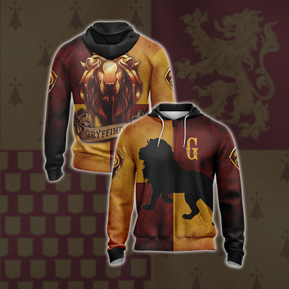 Gryffindor Lion Harry Potter New Look Unisex Zip Up Hoodie