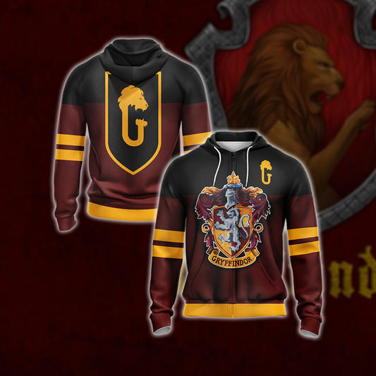 Harry Potter - Brave Like A Gryffindor New Style Unisex Zip Up Hoodie