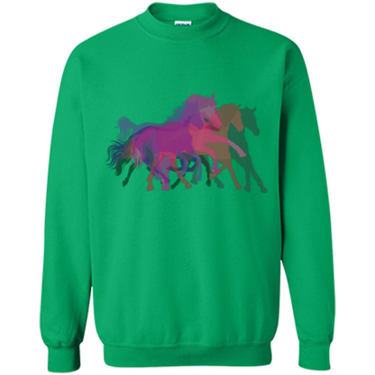 Beautiful Shadow Horses T-shirt Irish Green